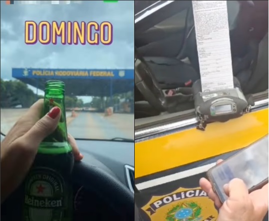 PFR multa mulher que postou foto no Instagram por beber ao volante